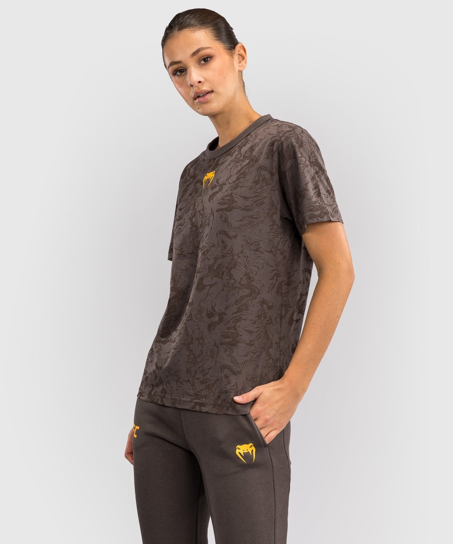 ufc fusion by venum fight week women short sleeve cotton t-shirt - earthen brown