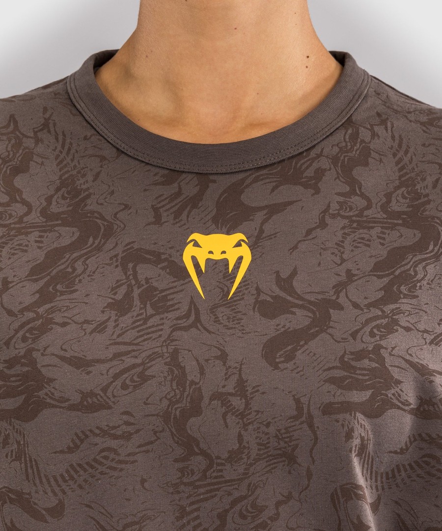 ufc fusion by venum fight week women short sleeve cotton t-shirt - earthen brown