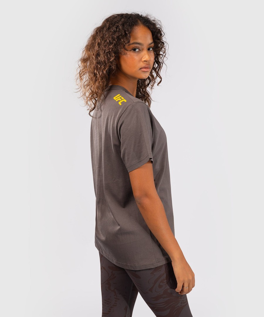 ufc fusion by venum fight week women short sleeve cotton t-shirt - solid earthen brown