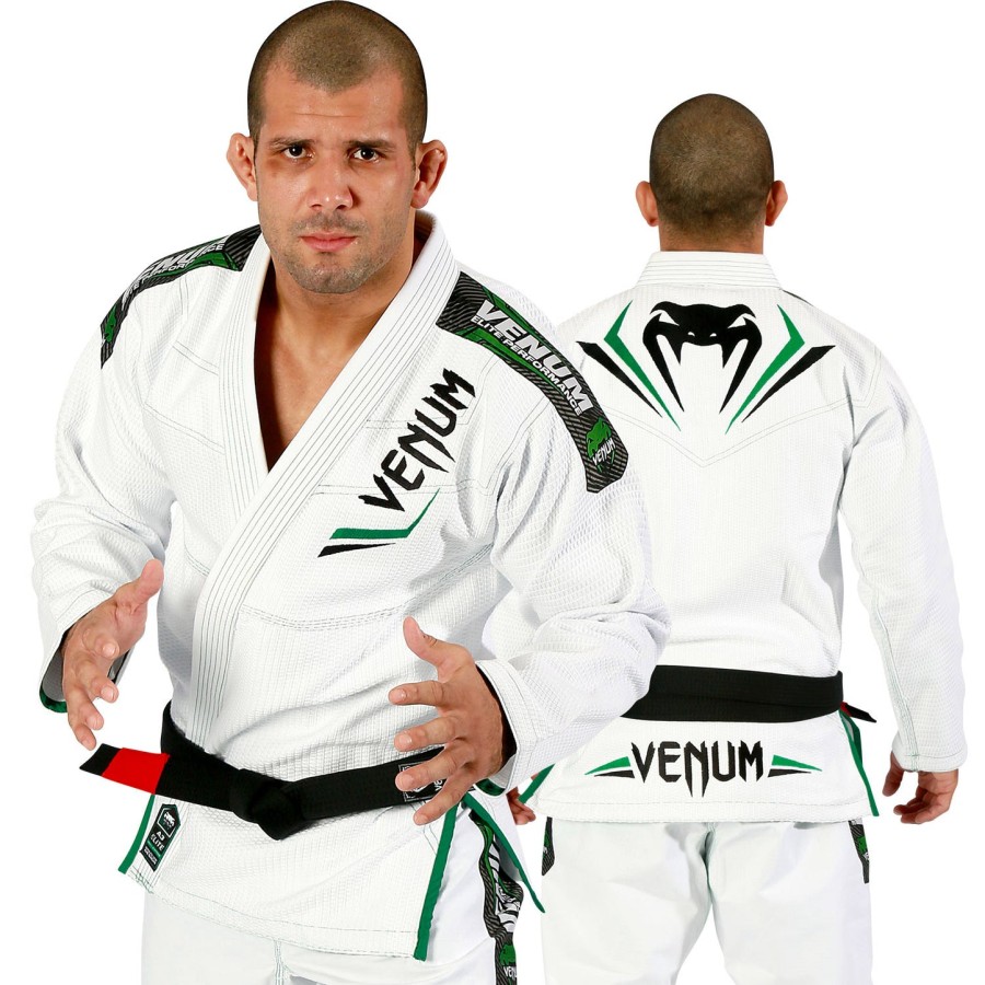 venum elite bjj gi - whitegreen