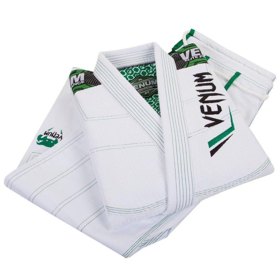 venum elite bjj gi - whitegreen