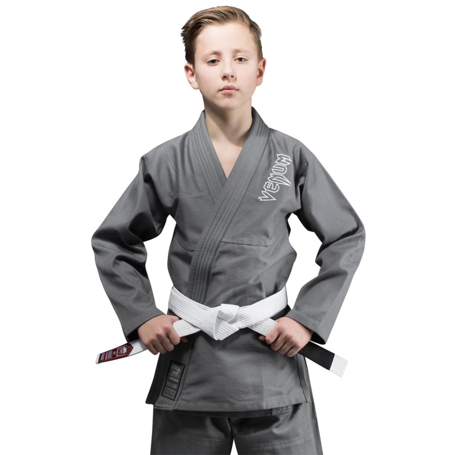 venum contender kids bjj gi free white belt included - grey