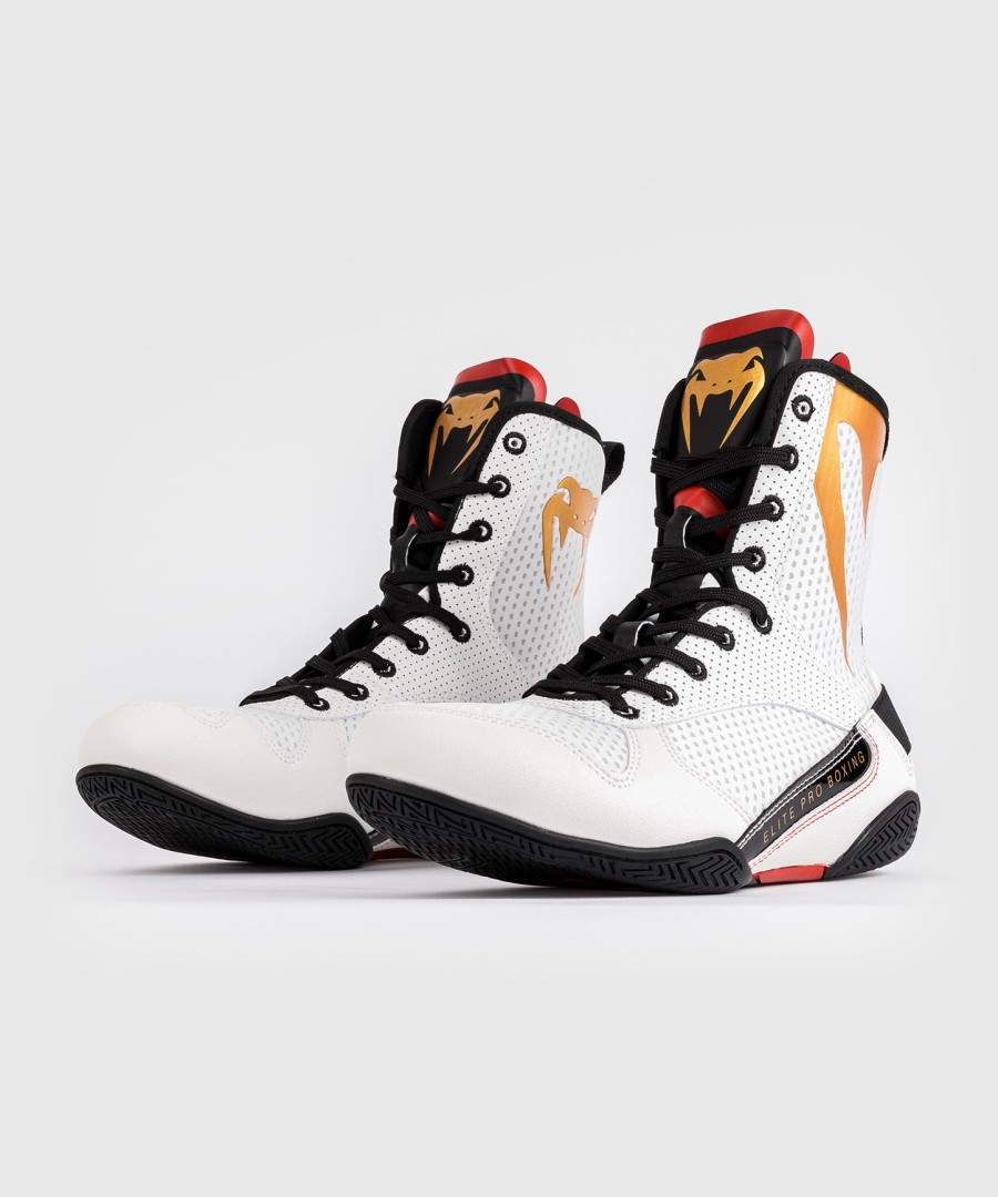venum elite boxing shoes - ice gold