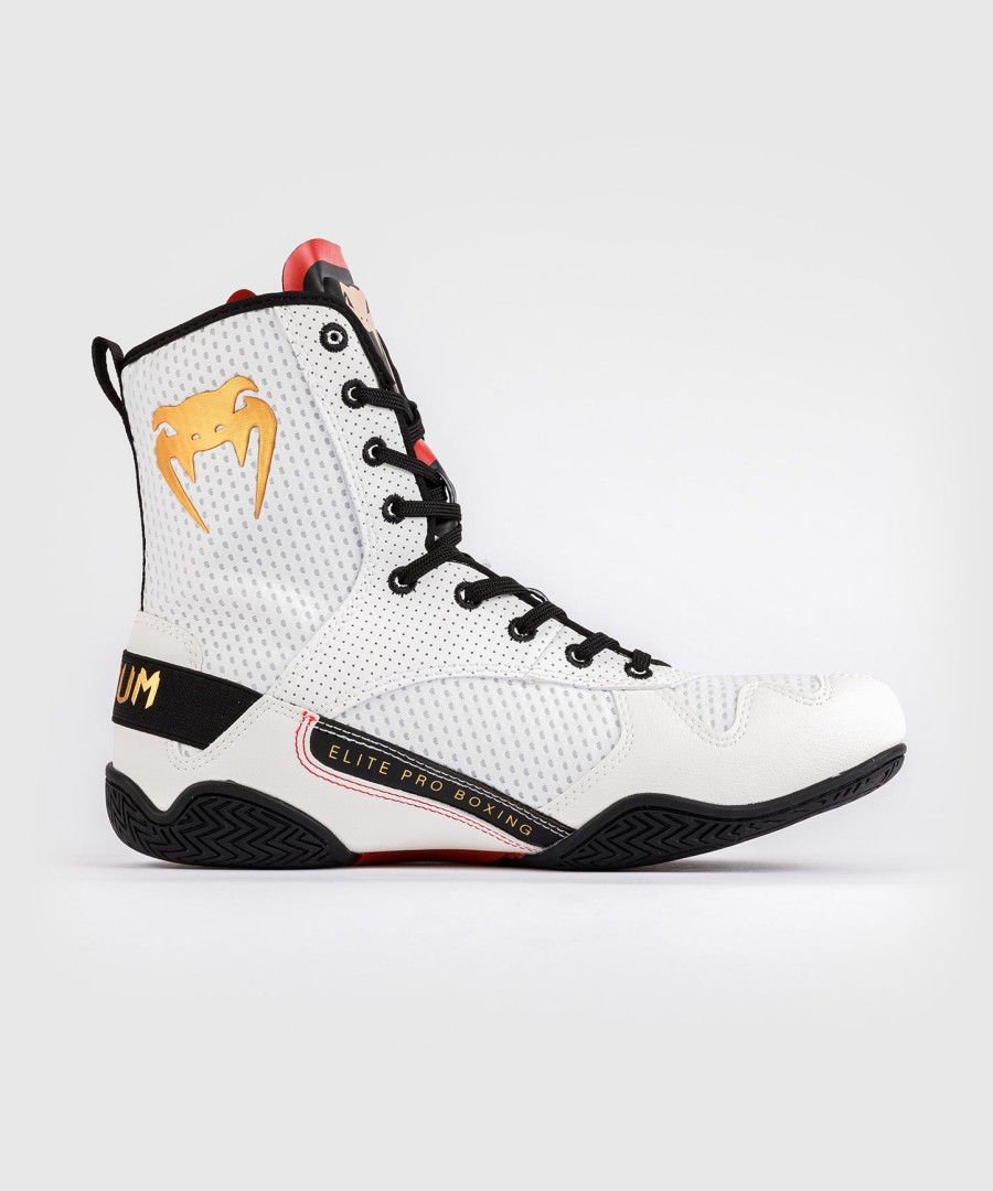 venum elite boxing shoes - ice gold