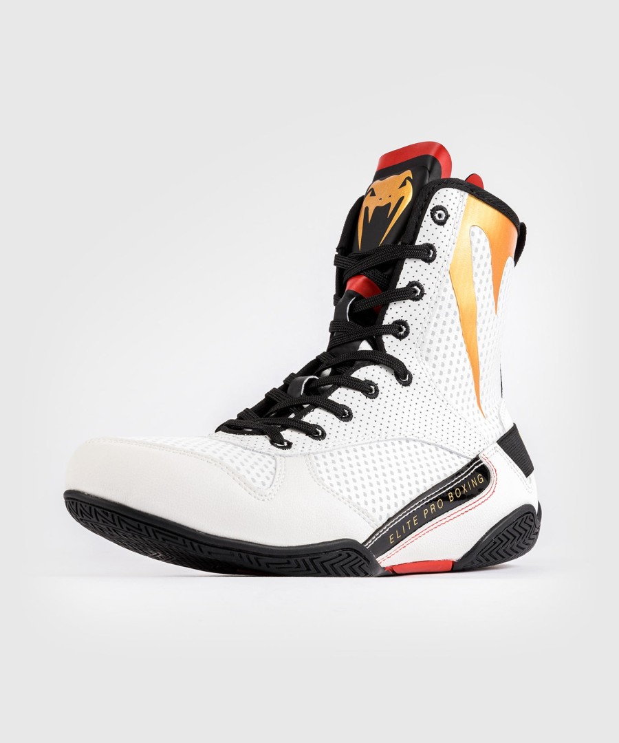 venum elite boxing shoes - ice gold