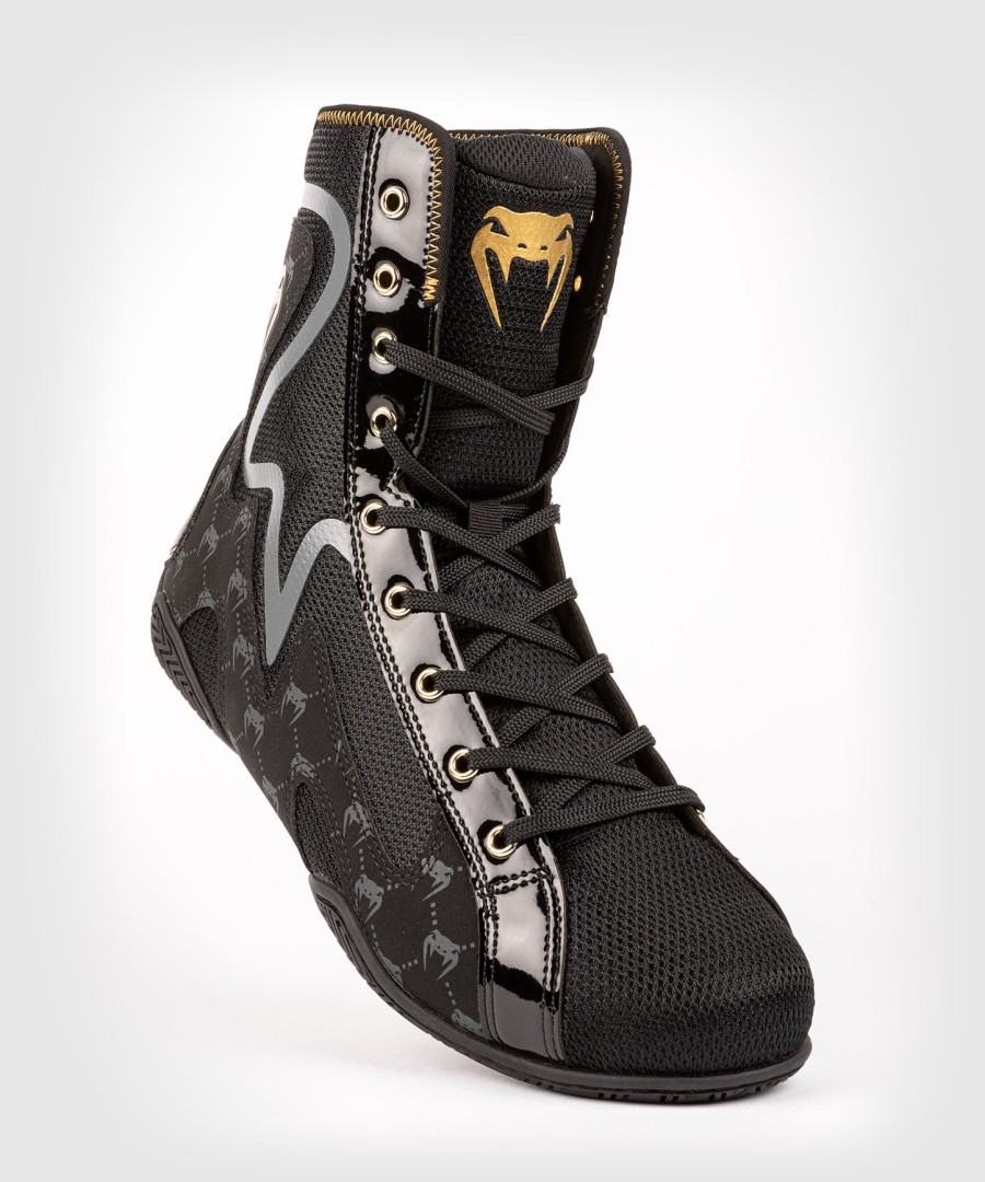 venum elite evo monogram boxing shoes – black