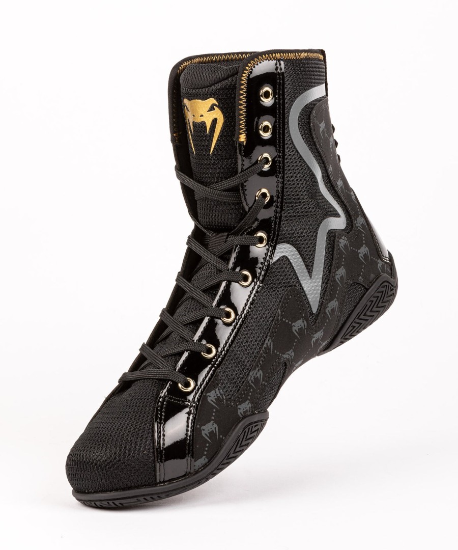 venum elite evo monogram boxing shoes – black