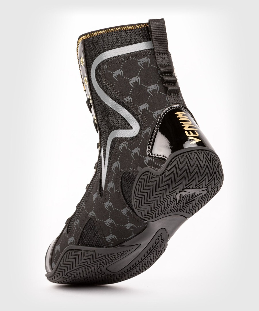 venum elite evo monogram boxing shoes – black