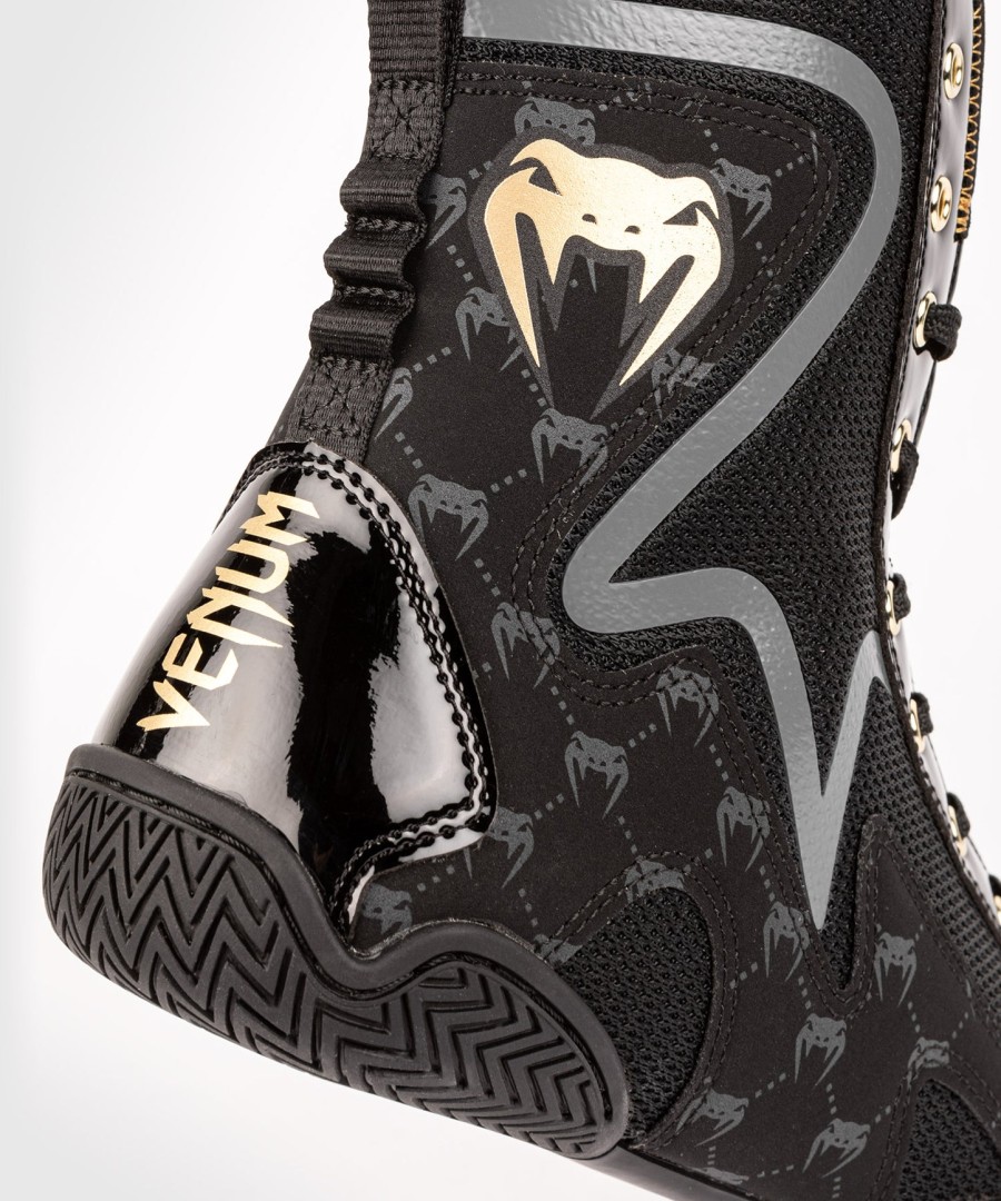 venum elite evo monogram boxing shoes – black