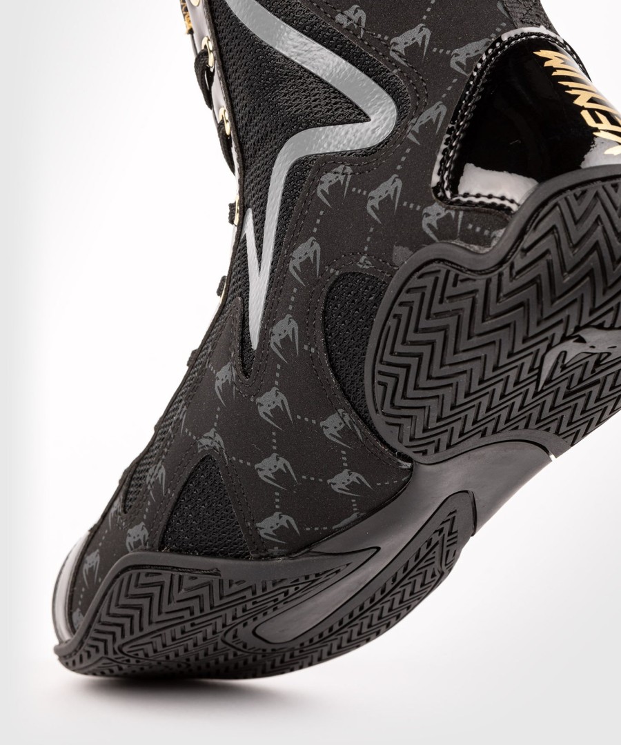 venum elite evo monogram boxing shoes – black