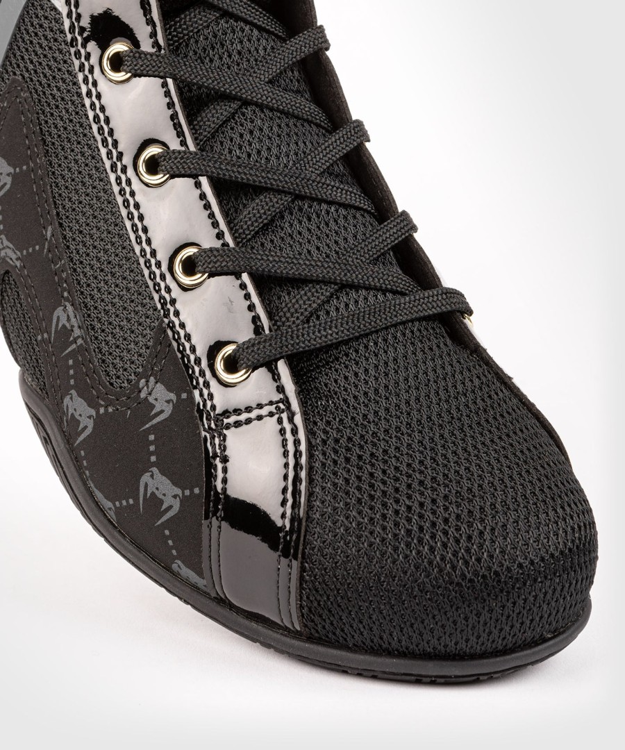 venum elite evo monogram boxing shoes – black