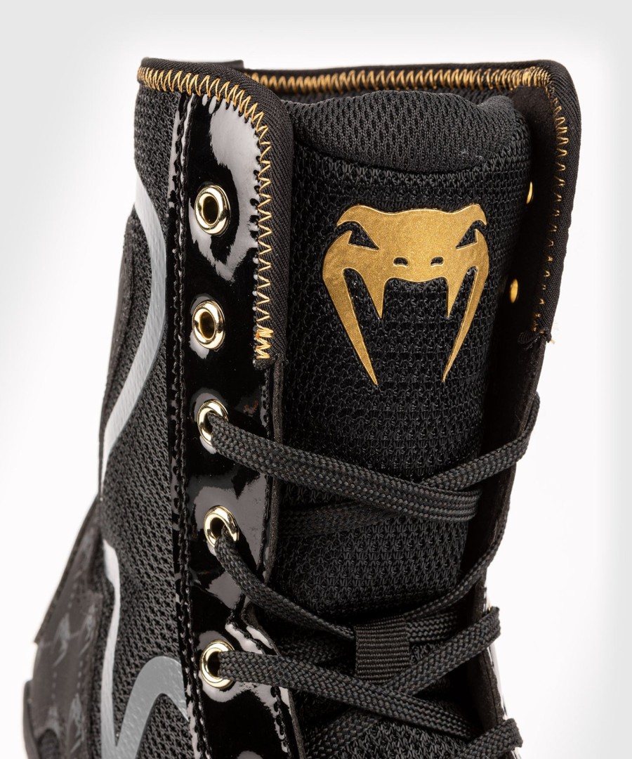 venum elite evo monogram boxing shoes – black