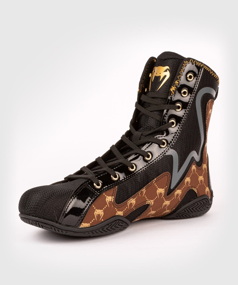 venum elite evo monogram boxing shoes – blackbrown
