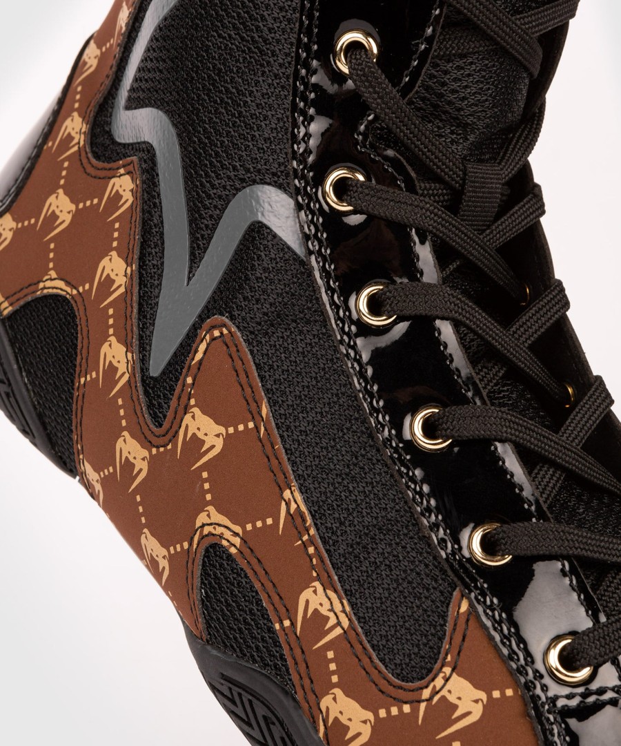 venum elite evo monogram boxing shoes – blackbrown
