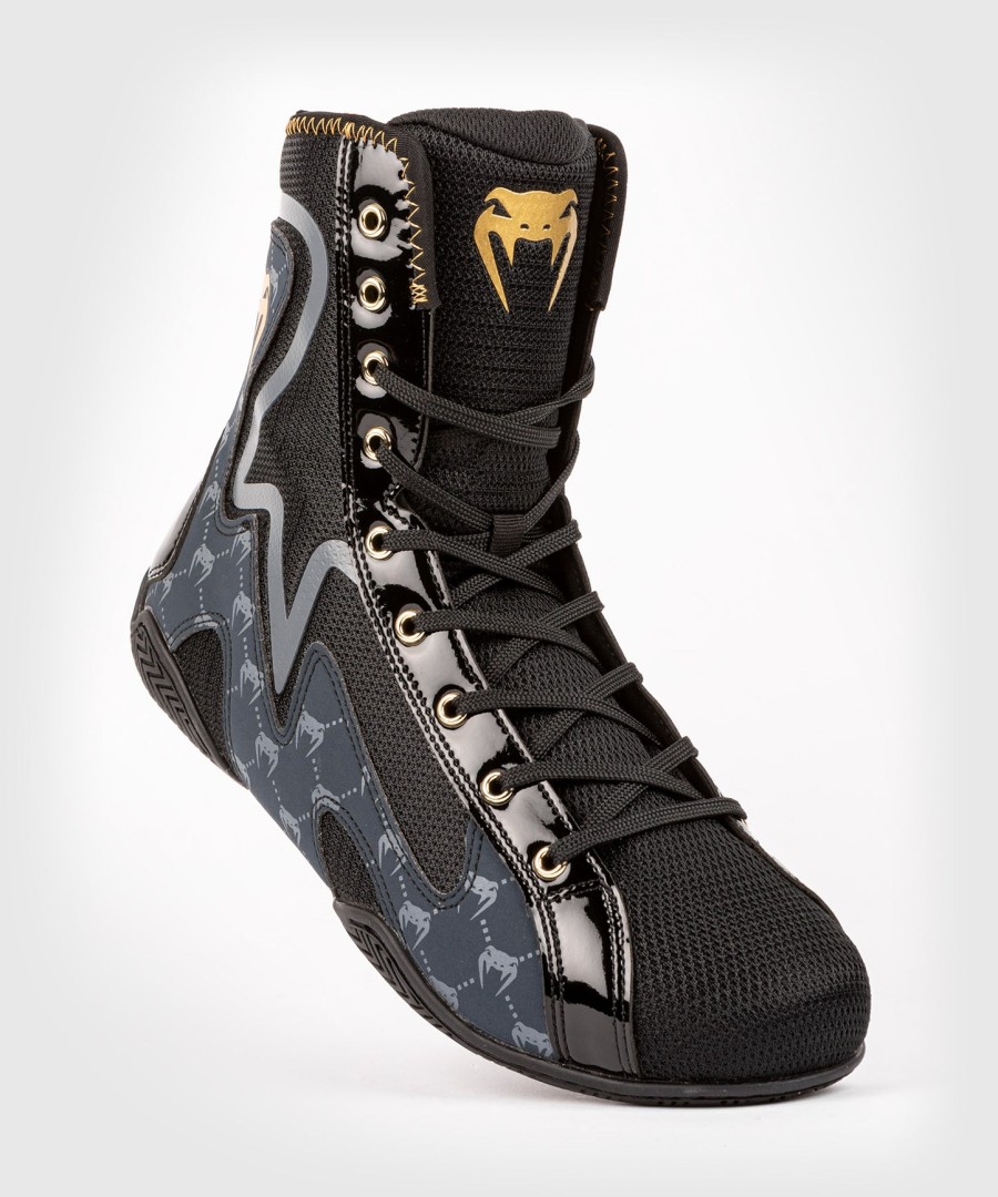 venum elite evo monogram boxing shoes – blacknavy blue