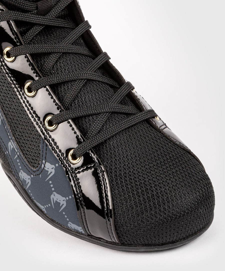venum elite evo monogram boxing shoes – blacknavy blue