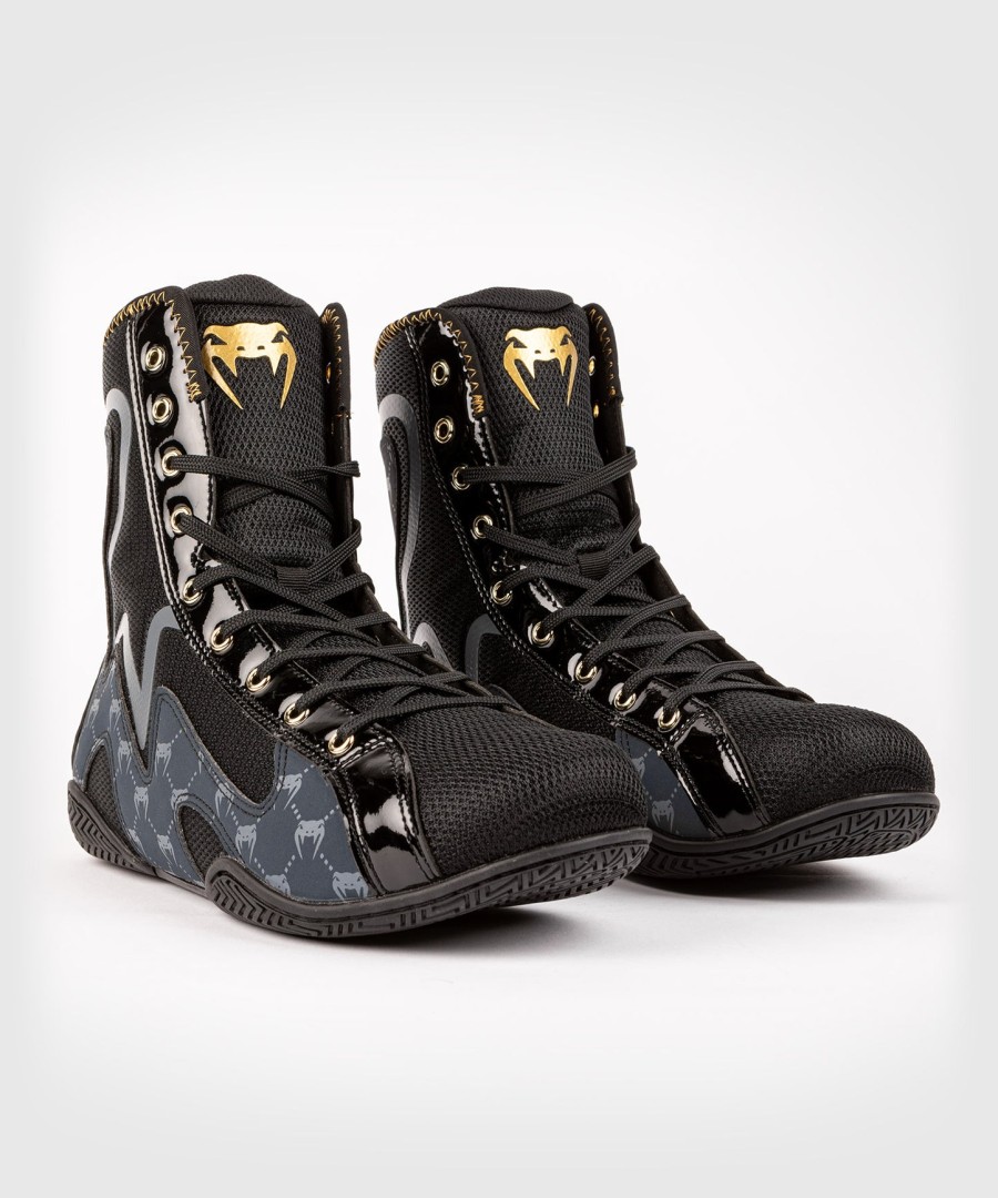 venum elite evo monogram boxing shoes – blacknavy blue
