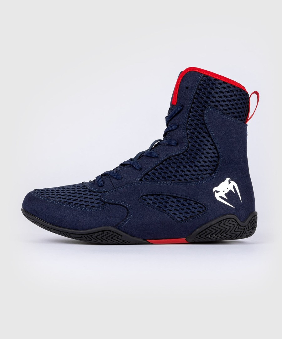venum contender boxing shoes - navy bluered