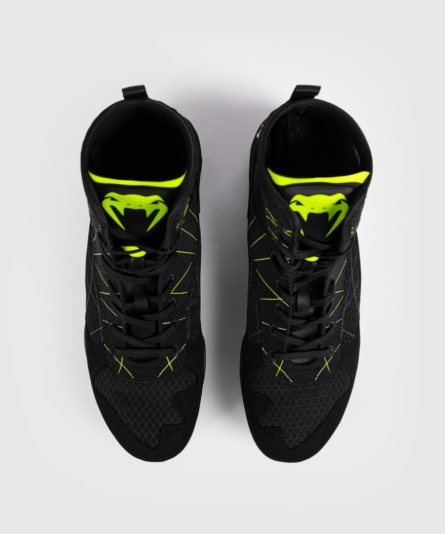 venum training camp 4.0 boxing shoes - blackneon green