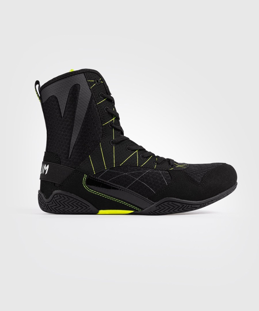 venum training camp 4.0 boxing shoes - blackneon green