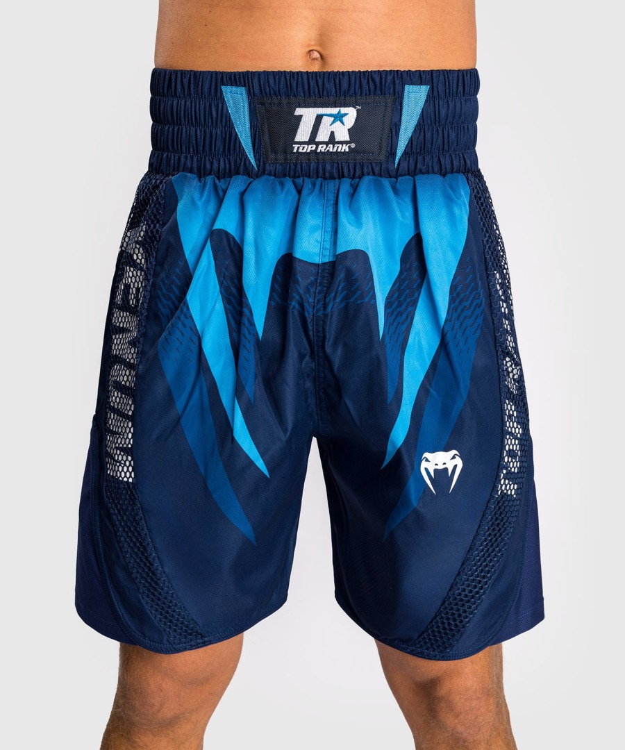 venum x top rank original men boxing shorts - navy blue