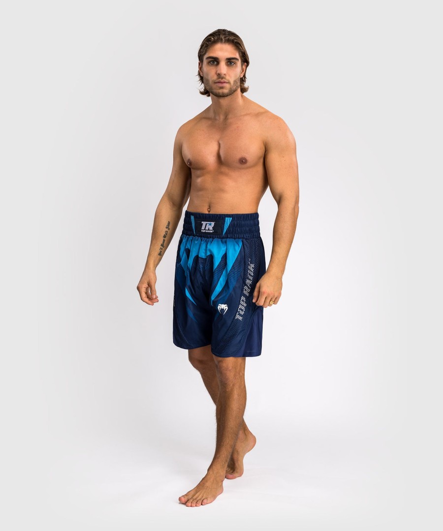 venum x top rank original men boxing shorts - navy blue