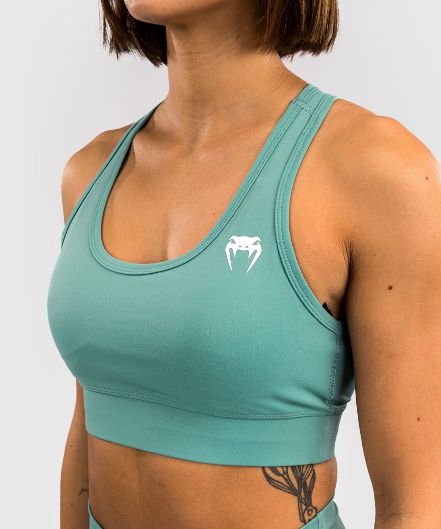 venum essential women medium impact sports bra - aqua green
