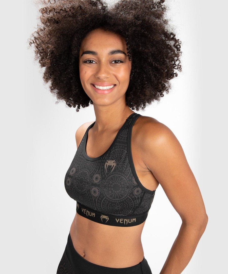 venum women santa muerte dark side - sport bra - blackbrown