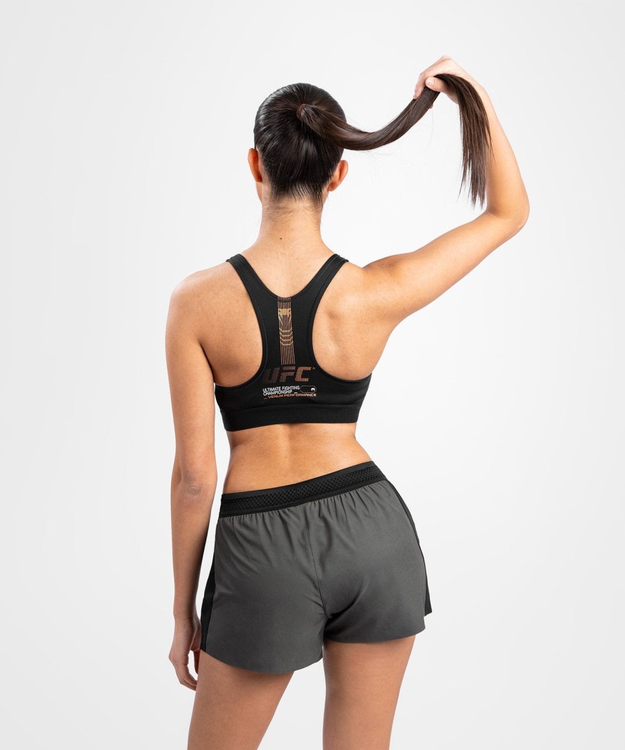 ufc adrenaline by venum fight week women sports bra - khakibronze