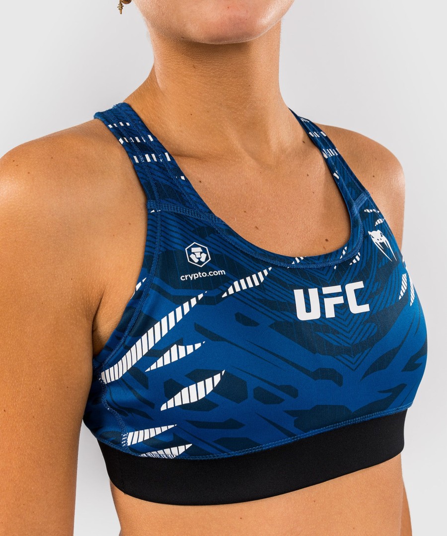 ufc fusion by venum authentic fight night women sports bra - blue