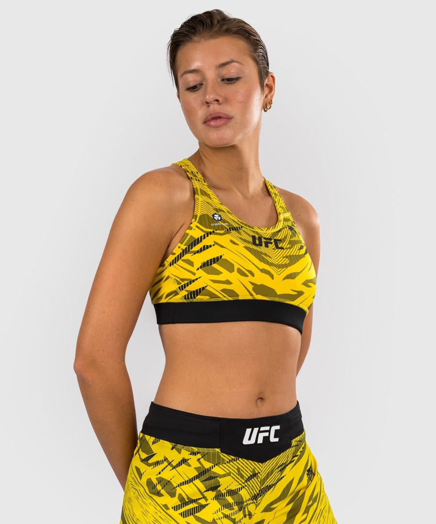 ufc fusion by venum authentic fight night women sports bra - yellow