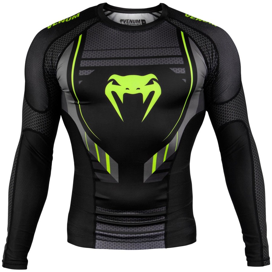venum technical 2.0 rashguard long sleeves - blackyellow