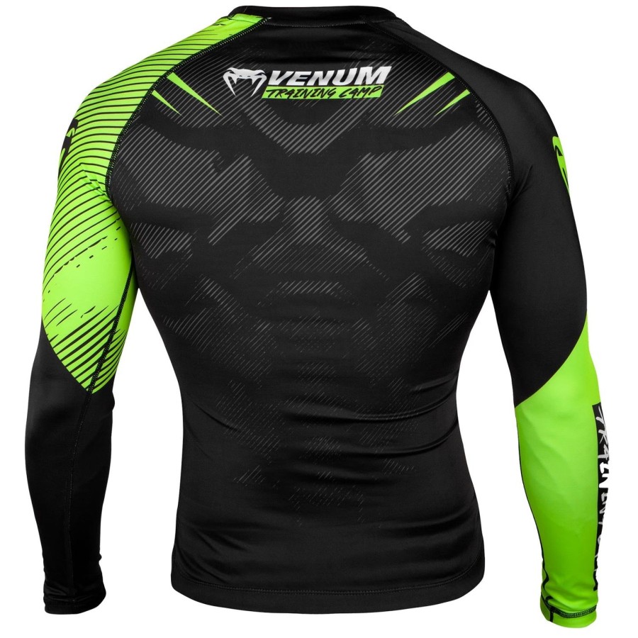 venum training camp 2.0 rashguard - long sleeves - blackneo yellow
