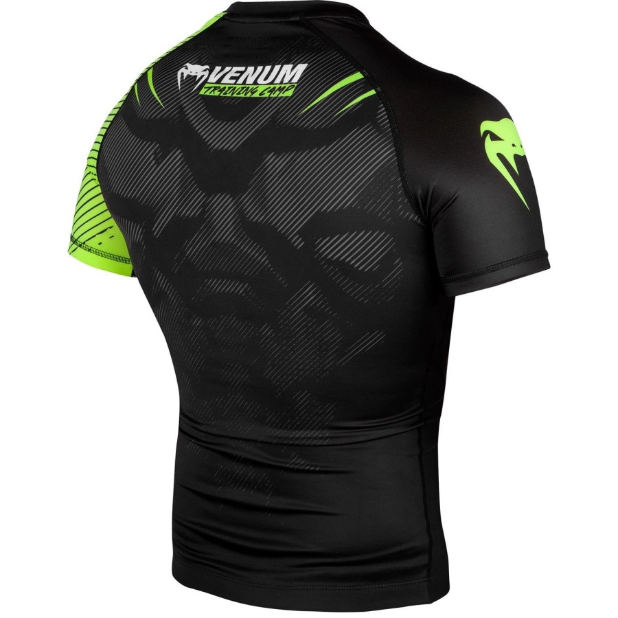 venum training camp 2.0 rashguard - short sleeves - blackneo yellow