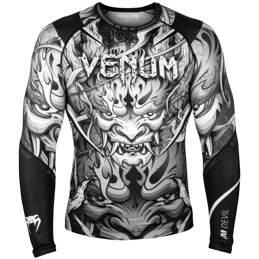 venum devil rashguard - long sleeves - whiteblack