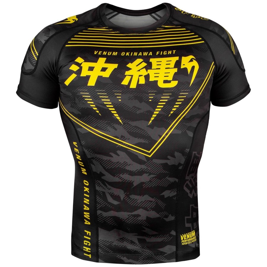 venum okinawa 2.0 rashguard - short sleeves - blackyellow
