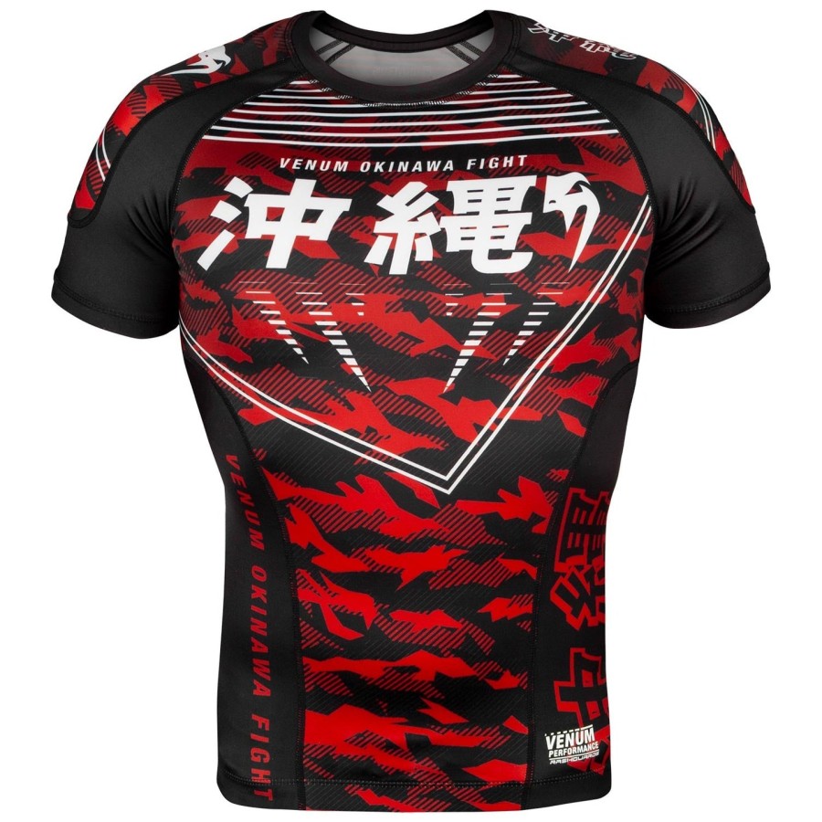venum okinawa 2.0 rashguard - short sleeves - blackwhite-red
