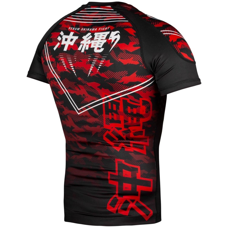 venum okinawa 2.0 rashguard - short sleeves - blackwhite-red
