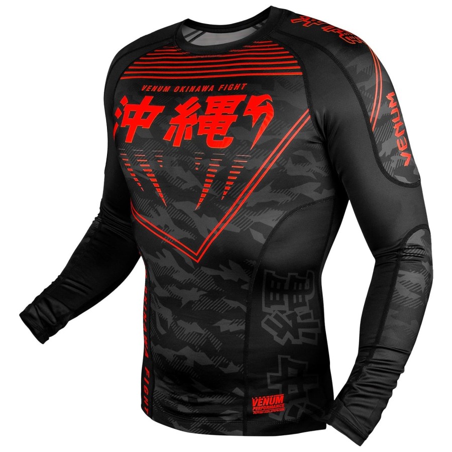 venum okinawa 2.0 rashguard - long sleeves - blackred