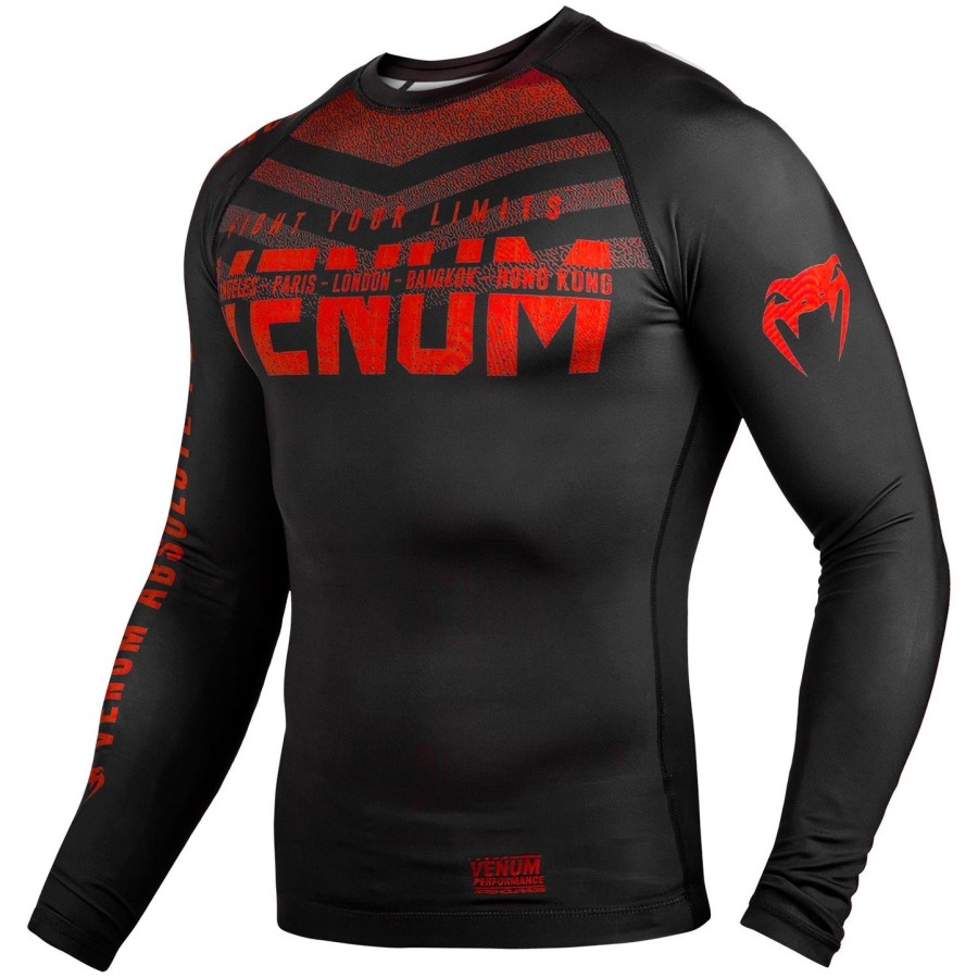 venum signature rashguard - long sleeves - blackred