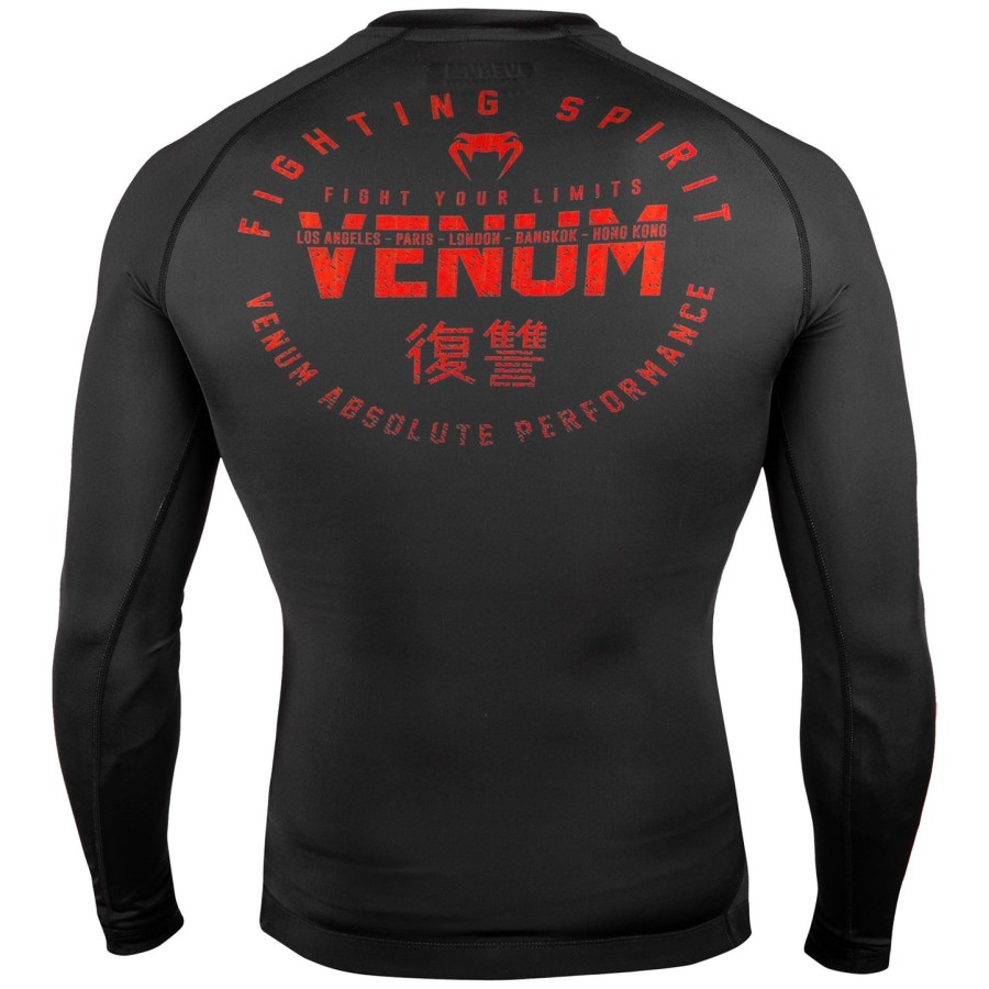 venum signature rashguard - long sleeves - blackred
