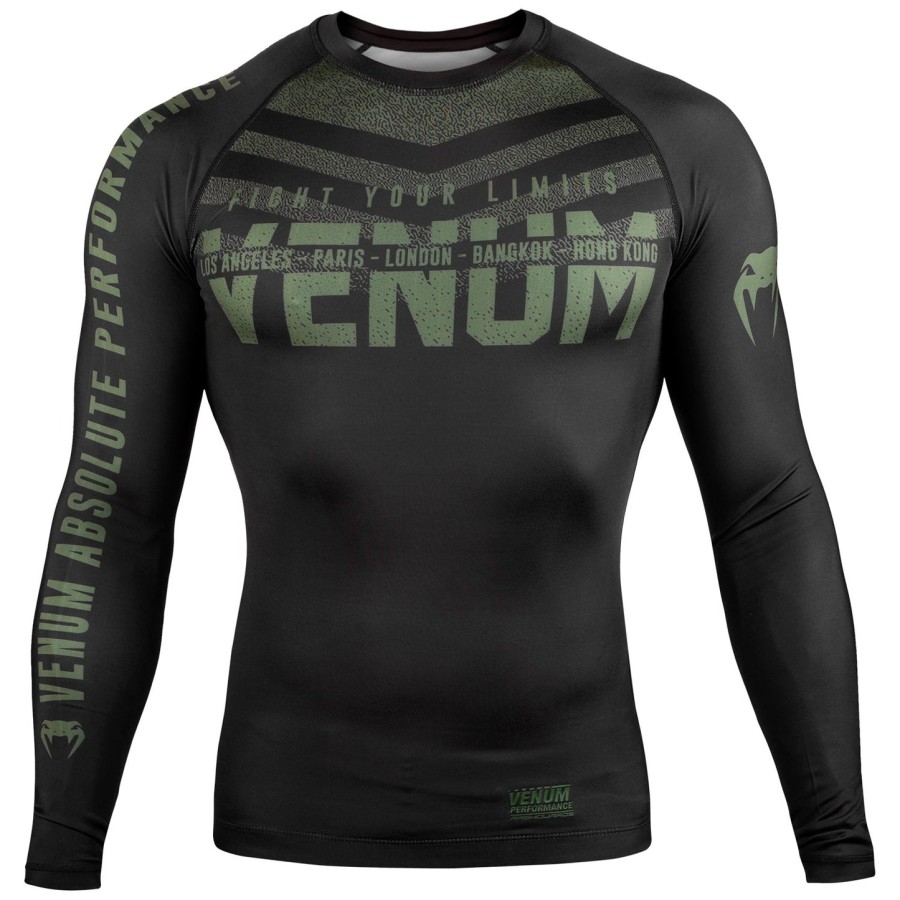 venum signature rashguard - long sleeves - blackkhaki - exclusive