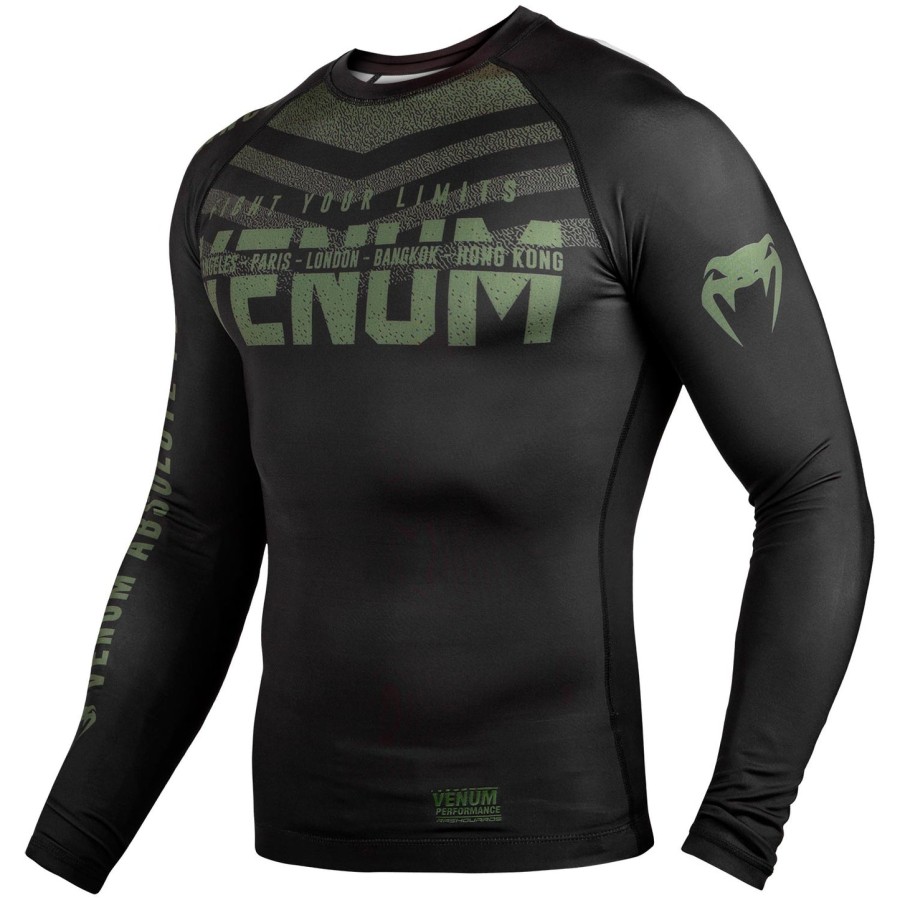 venum signature rashguard - long sleeves - blackkhaki - exclusive