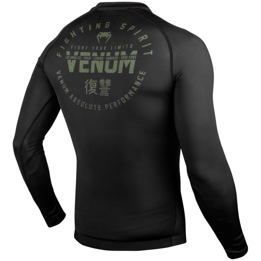 venum signature rashguard - long sleeves - blackkhaki - exclusive