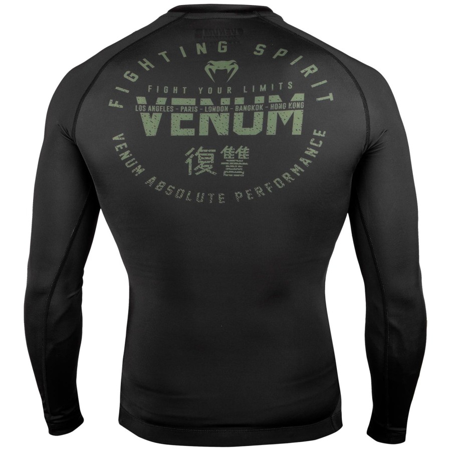 venum signature rashguard - long sleeves - blackkhaki - exclusive