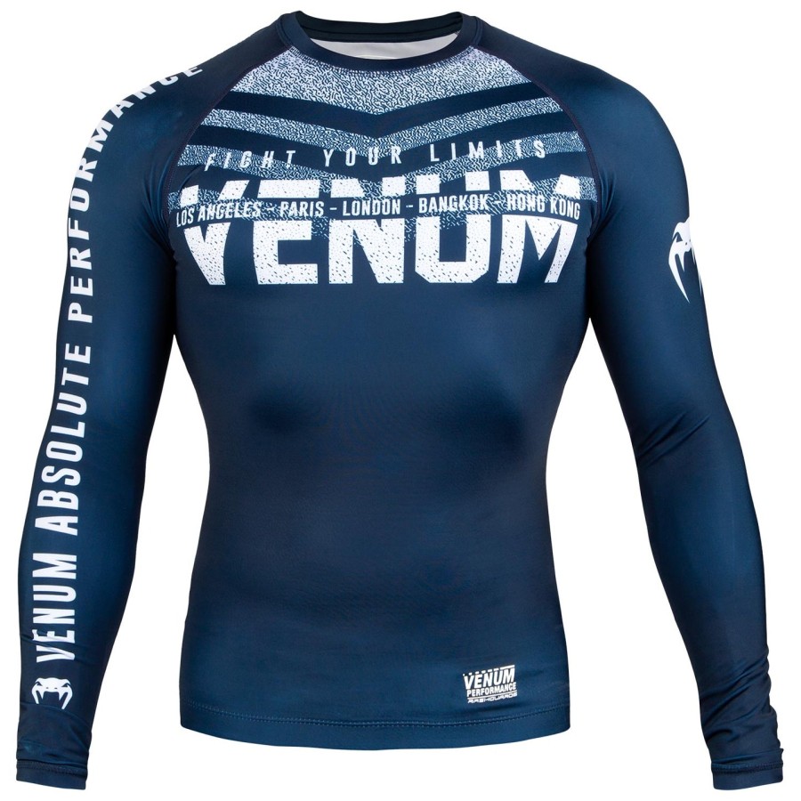 venum signature rashguard - long sleeves - navy bluewhite