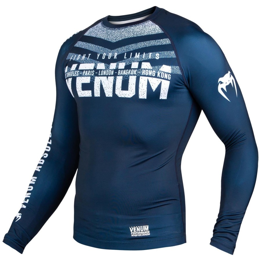 venum signature rashguard - long sleeves - navy bluewhite