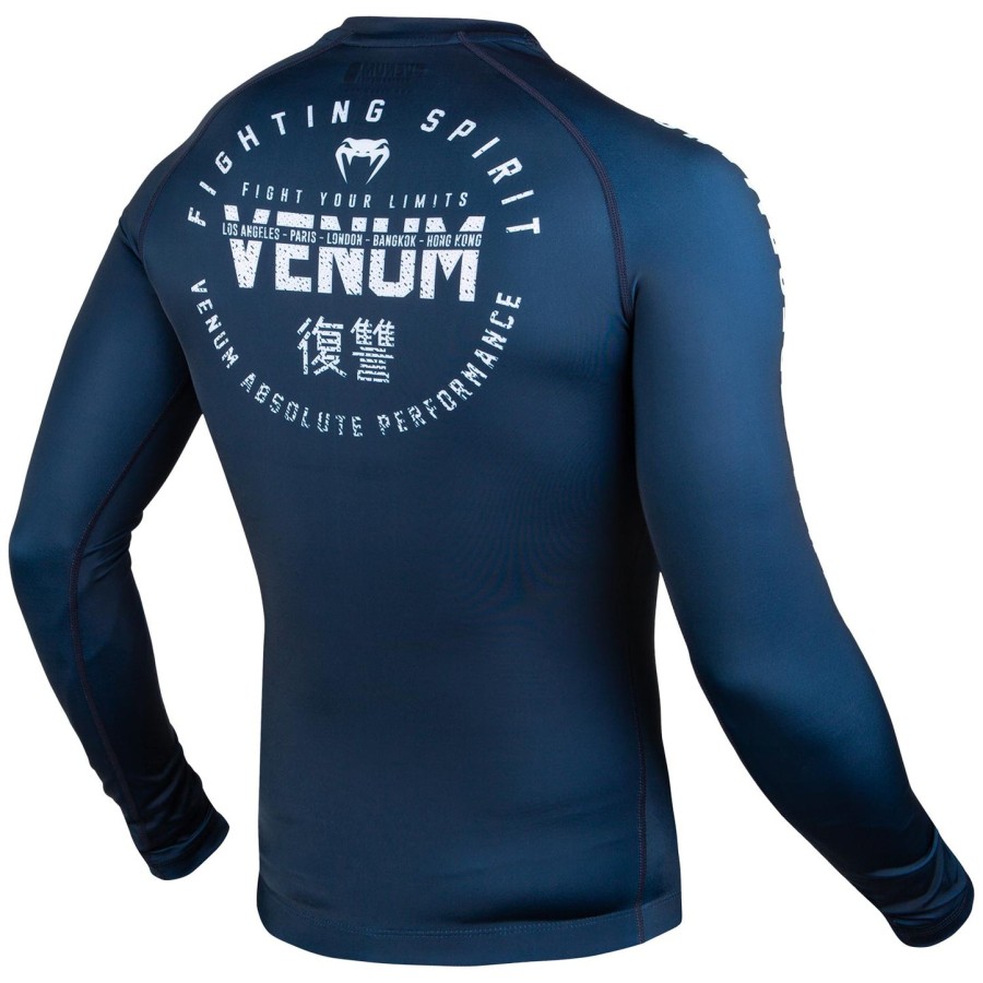 venum signature rashguard - long sleeves - navy bluewhite
