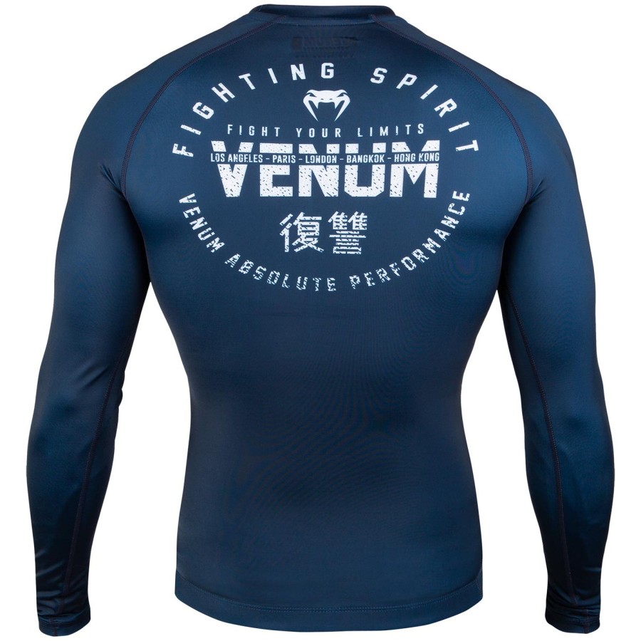 venum signature rashguard - long sleeves - navy bluewhite