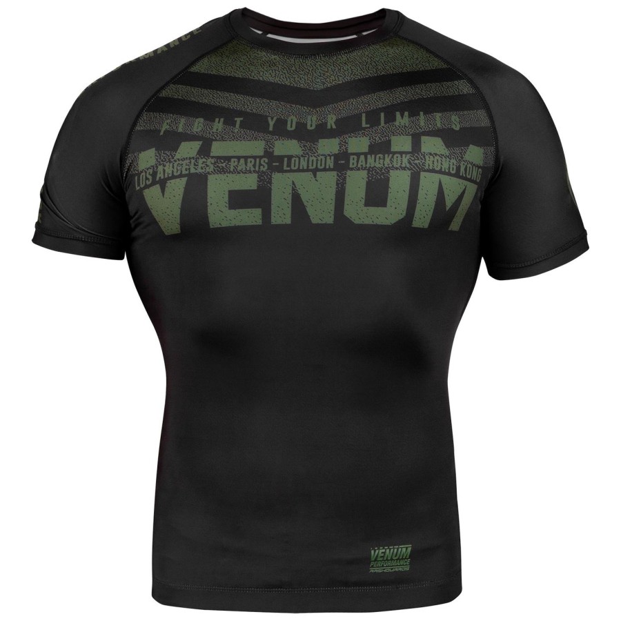 venum signature rashguard - short sleeves - blackkhaki - exclusive